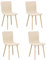 HOMYLIN 4er-Set Gepolsterter Esszimmerstuhl aus Leinen, Kleiner Seitenstuhl ohne Armlehnen für die Küche, Esszimmerstühle, quadratischer Metallfuß Nussbaum, Beige