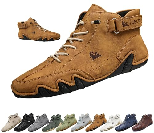 Uomo Stivali alti in pelle scamosciata fatti a mano, beck scarpe uomo impermeabili antiscivolo leggere traspiranti stivali uomo for l'escursionismo e la guida ( Color : marrone , Size : 43 EU )