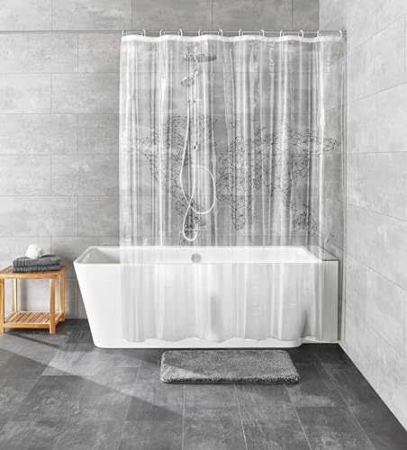 Kleine Wolke Duschvorhang PEVA Reiselust Schwarz 180 x 200 cm