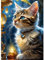 DPHERO Katze Diamant Painting Bilder für Erwachsene Anfänger,5D Kätzchen Diamond Painting Set,DIY Strass Bilder Fantasie Diamant Kunst Kits,Runde Steine Diamant Painting für Zuhause Dekor 30x40 cm