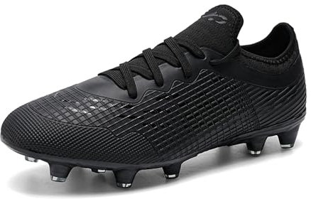 GWMDKI Mens Football Boots Cleats Professional Spikes Soccer Shoes Training Sneakers Black 6.5UK