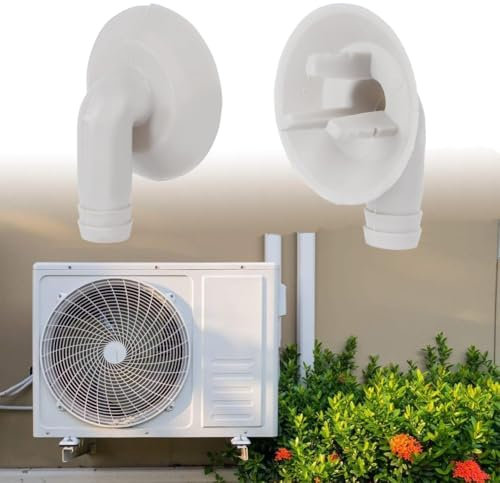 Rankomu Boquilla de Drenaje de Aire Acondicionado, Blanco PP Aire Acondicionado Conector de Codo de Drenaje Exterior Dispositivo Exterior Drenaje Universal Accesorio de Tubería de Agua de 1 Pulgada