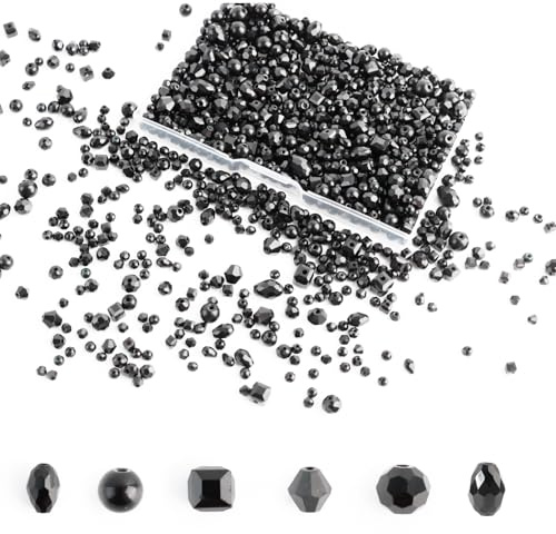 1000 Stück Facettierte Glasperlen,Glasperlen Zum Auffädeln 4/6/8mm | 6 Stile KristallPerlen, für DIY Schmuckherstellung Armbänder Halskette Handwerk