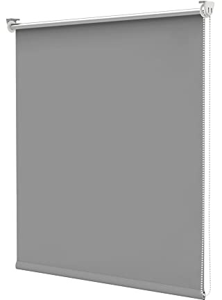 Deswell Verdunkelungsrollo Klemmfix ohne Bohren & mit Bohren Hellgrau B85 x H170 cm(Stoffbreite 80cm) Thermorollo Sichtschutz Sonnenschutz, Klemmrollo Wandmontage Seitenzugrollo für Fenster