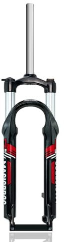 20/24 Zoll Faltrad-Federgabel, 80 mm Federweg, mechanische Mountainbike-Gabel, QR, 9 mm Scheibenbremse, BMX-Gabel, 1 1/8 Zoll gerades Rohr (rot, 24 Zoll)
