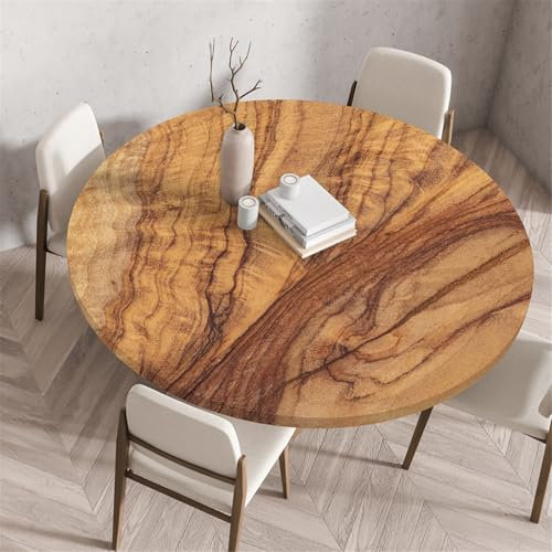 Odot Tischdecke Abwaschbar Rund 70cm, Elastisch Tischdecke Outdoor 3D-Druck Lotuseffekt Tischdecken Table Cloth für Garten Restaurant, Ideal für 60cm-65cm