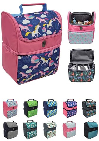 Kinderrucksack für Hörwürfel [Tasche für Toniebox und Tigerbox Touch] Platz für bis zu 25 Tonies und Zubehör verstellbare Innenfächer Netzfach Schultergurte Kindergartentasche (Modell 08)