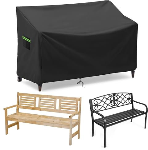 Neuradical 2/3/4-Sitzer-Gartenbank-Abdeckung wasserdicht, Abdeckung gartenbank Winterfest 420D Oxford-Gewebe, Winddicht, sonnenlicht- und lichtbeständig, für Terrassenbänke im Freien 163x66x63/89cm