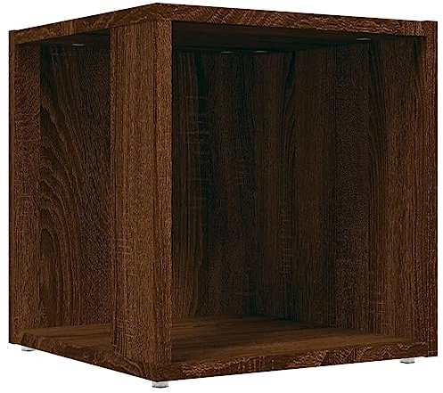 ULUYYUC Beistelltische Balkontisch Tisch Wohnzimmer Gartenbox - Beistelltisch Braun Eichen-Optik 33x33x34,5 cm Holzwerkstoff für Garten Balkon Wohnbereich Schlafzimmer