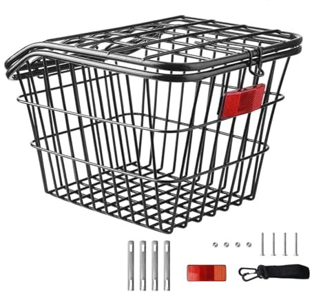 Rear Wire Basket Rack Rear Bikes Basket Large Capacity Cargo Rack Cycling Rack Basket Bikes Rear Basket Frame Cycle Rear Shelf Storage Basket Road Bikes Rack Basket Metal Cycle Cargo Rack