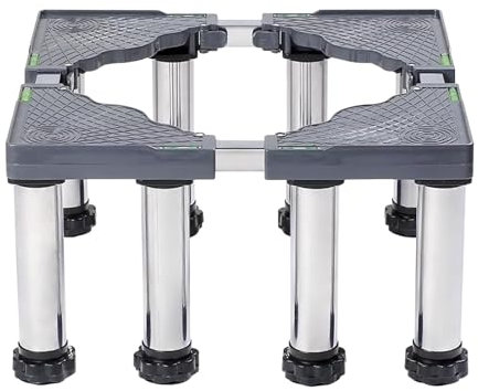 Base réglable pour réfrigérateur avec 12 pieds solides Hauteur et longueur/largeur 45 70 cm Multifonctionnel pour réfrigérateur, sèche-linge et congélateur (19 à 22 cm)