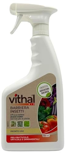 VITHAL Insetticida Barriera Insetti Bio 750ml - Protezione Naturale Contro Afidi, Aleurodidi, Tripidi e Psilla, Consentito in Agricoltura Biologica
