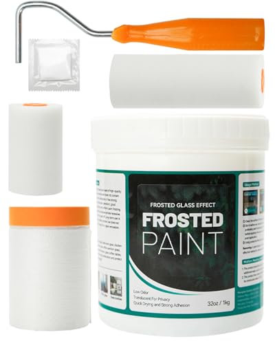 Orgthin Frosted Glass Paint for Window, Window Privacy Paint, 1000g Waterproof, Low Odor Formula, Frosted Glass Spray for Surface in Bathrooms, Kitchens, Sliding Door and Offices (With Tools)