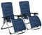 Outsunny 2 Piece Reclining Zero Gravity Chair Metal Frame Folding Garden Sun Lounger with Cushion Headrest, Blue