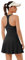 Bezioner Tenniskleid Damen Racerback Golfkleid mit Integriertem BH Shorts Taschen Reißverschluss Tennis Outfit Sportkleider Schwarz M