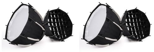 Sxmrmnx 2pcs 30cm Octagonal Softbox Mini Bowens Mount Quick Release Honeycomb Grid Softbox for ZU60 or M60 COB Fill Light Studio