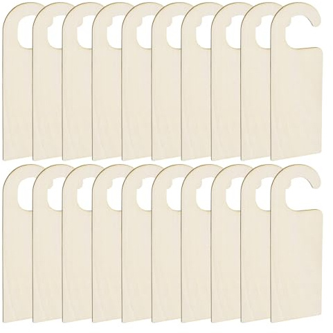 sourcing map 20pcs Wooden Door Knob Hangers, Wood Door Knob Signs, Wood Door Tags for DIY Craft Door Home Office Hotel Restaurant Decoration