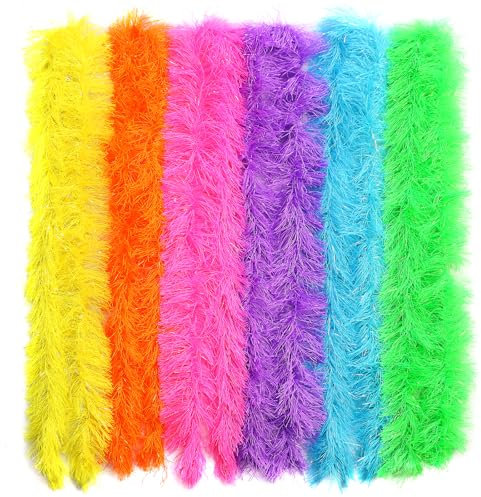 Lot de 12 boas en plumes artificielles colorées pour femme et fille, déguisement, fête, cosplay, Halloween