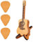 ElevateTech Holz-Plektrumbox, 3 Stück Holz Gitarren Plektren Plektrum Akustikgitarre Guitar Picks klassisches Musiker-Gravur Gitarrenplektren Gitarrenzubehör für Ukulele-Liebhaber