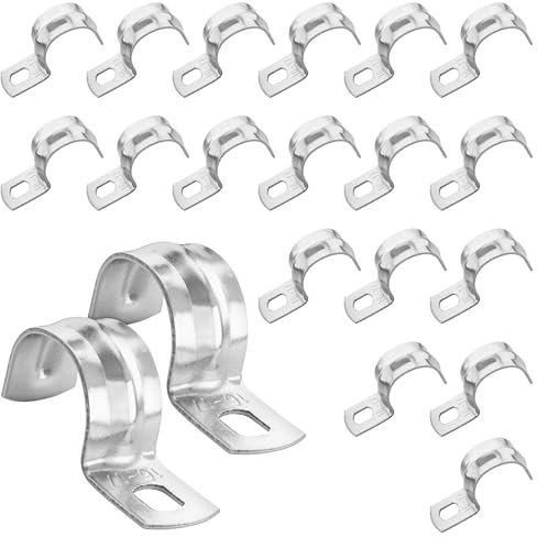 Poppstar 20x Fascetta per tubi a foro singolo in acciaio inox, larghezza banda 10 mm, per tubo con diametro 16 mm