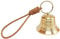 Small Brass Hanging Bell Loud Door Opening Bell with PU Leather Lanyard for Christmas Wreath Decoration