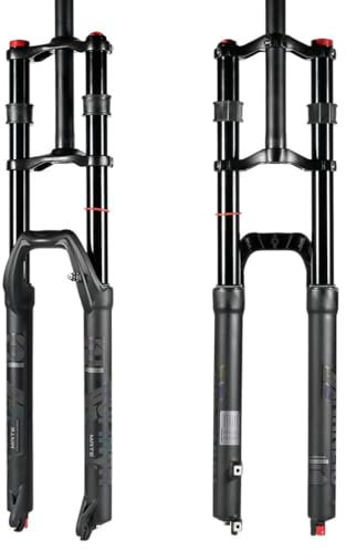 QHYRZE Fourche À Suspension for VTT De Descente 27,5 29 DH/XC Fourche À Air VTT Voyage 150 Mm Rebond Réglable Droite Double Fourche À Épaulement QR 9 Mm(27.5inch)