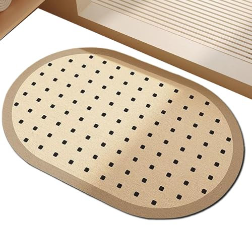 Hemousy Tappetini Per Bagno | Tappeto Antiscivolo per Pavimento Doccia - Base in Diatomee Assorbente con Asciugatura Rapida Lavabile per Cucina Bagno Lavanderia Appartamento Ospiti