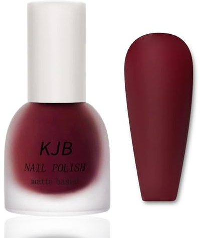 Burgund Matt Nagellack - Schnelltrocknend & Langanhaltend - ungiftiger Nagellack auf Wasserbasis - Matte Burgundy Nail Polish kein UV Fingernagellack für Nagelkunst Nageldesign Maniküre (Burgund)