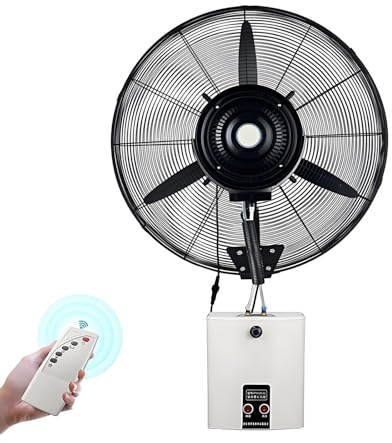 IYUESQ Ventilador nebulizador oscilante de Pared con Mando a Distancia, 3 Modos de Viento y depósito de Agua de 15 litros, Ideal para refrigerar Espacios industriales como Tiendas y garaj