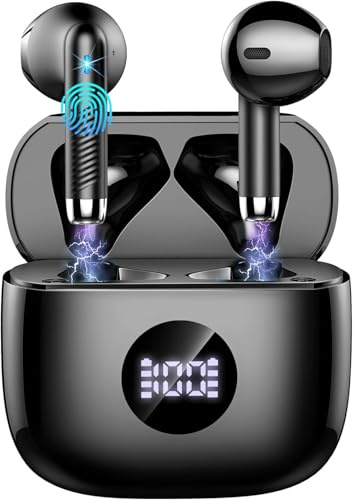 2026 Cuffie Bluetooth Auricolari Bluetooth 5.4, HiFi Stereo Cuffie Wireless | 60 Ore di Autonomia, Controllo App, 4 Microfoni ENC per Chiamate Nitide, LED Display, Compatibili con iOS e Android, IPX7