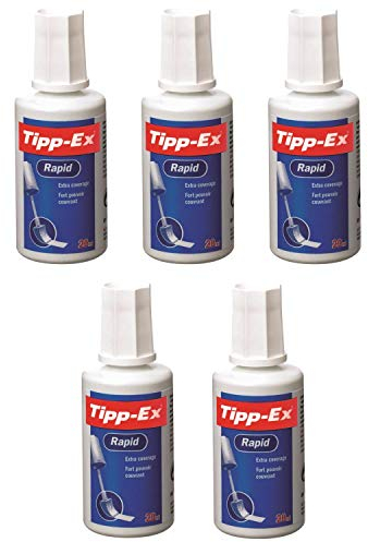 TIPP-EX Rapid Foam Correction Fluid 20 ml Bottle Pack of 5 White