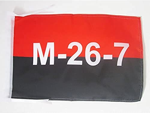 AZ FLAG Flagge Kuba Bewegung des 26. Juli 45x30cm mit Kordel - MOVIMIENTO 26 DE Julio Fahne 30 x 45 cm - flaggen Top Qualität