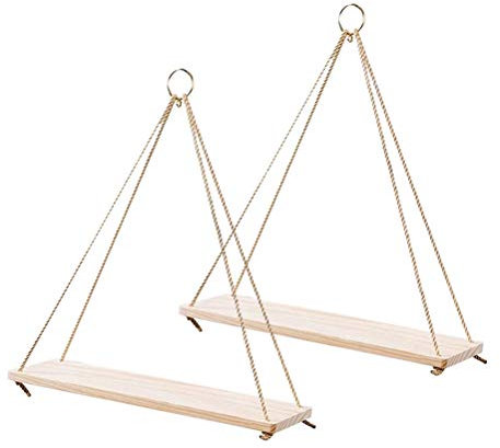 OUNONA 2 STK. Hngeregal aus Holz zur Wandbefestigung Seil in Form von Schaukeln, Aufbewahrungsgef f¨¹r Haus, Wanddekoration ()