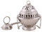 Bitto Räucherampel Weihrauchbrenner Uttar silbern Messing verchromt, H: 14 cm, Ø 11 cm