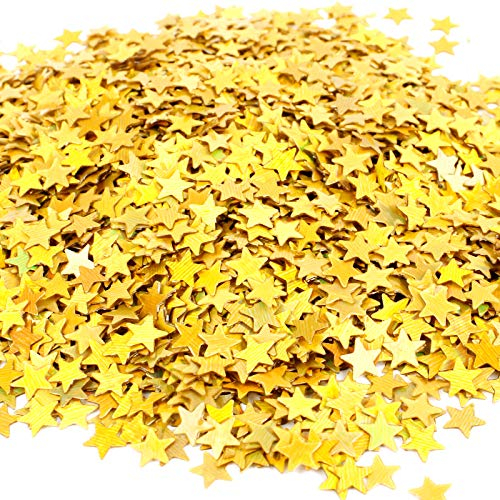60g Stern Konfetti Gold, Sterne Glitzer Pailletten Stern Tisch Konfetti Klein Streudeko Glitzerndes Metallfolie Sterne für Hochzeit Party Dekoration Geschenk Deko Handwerk DIY Fensterdeko Einladung