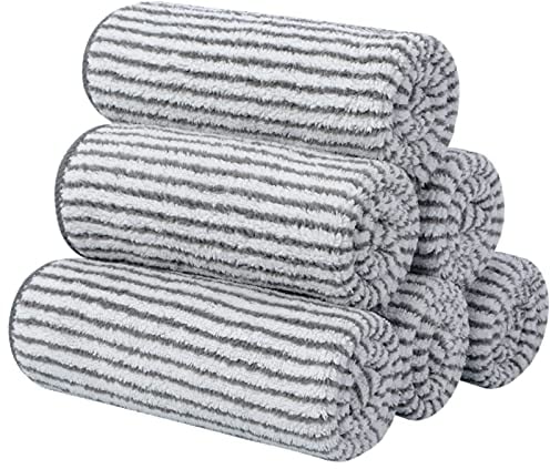 SINLAND Asciugamani viso in microfibra ultra morbidi in carbone di bambù per il viso asciugamano per il bagno 30 cm x 30 cm