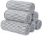 SINLAND 6 Stück Mikrofaser Gesicht Handtücher Ultra Soft Reinigungstücher Bambus Holzkohle Waschlappen schnelltrocknend Reisehandtuch saugfähig Gesichtstuch für Bad 30cm x 30cm Schlieren