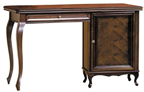 Casa Padrino Luxus Jugendstil Schreibtisch Dunkelbraun 154,4 x 52,5 x H. 78,8 cm - Massivholz Sekretär - Barock & Jugendstil Büromöbel