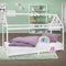 ML-Design Kinderbett 90 x 200 cm mit Dach und Lattenrost, Weiß, Hausbett für Mädchen und Jungen, Kinderhaus aus massivem Kiefernholz, Bodenbett Jugendbett, Kinder Bett, Bettenhaus Spielbett Holzbett