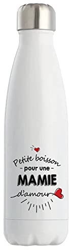 Bouteille isotherme Petite Boisson d'une Mamie d'amour | Gourde Idée Cadeau Famille Fête des Grand-Mères Anniversaire Noël