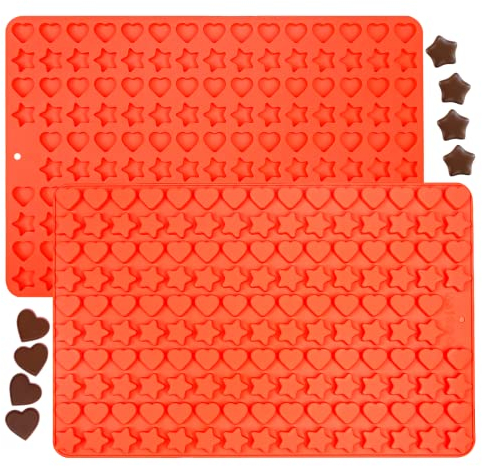 1 moule en silicone pour mini chocolat de, fondant, mini étoiles, cœurs pour gâteaux, bonbons, mousse (style 2)