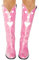 Minetom Stiefel Damen Herzförmig Winterstiefel Mit Blockabsatz Langschaft Boots Cowboy Stiefel Retro Westernstiefel Winterschuhe A Rosa 38 EU