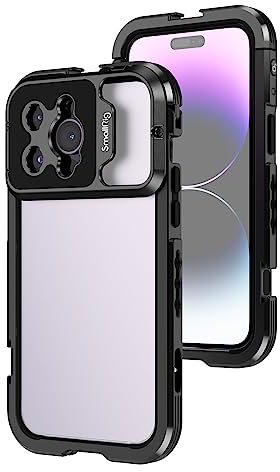 SMALLRIG Mobile Videokäfig für iPhone 14 Pro Max Smartphone Video Rig Handy Stabiler für iPhone für YouTube Video Projektor Filmemacher 4077