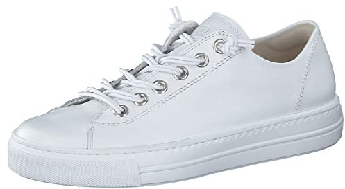 Paul Green Damen SUPER Soft Pauls mit Relax-Weite | Frauen Low-Top Sneaker | Wechselfußbett | Strassenschuhe | Sportschuhe | Weiß (White/Silver) | 39 EU / 6 UK