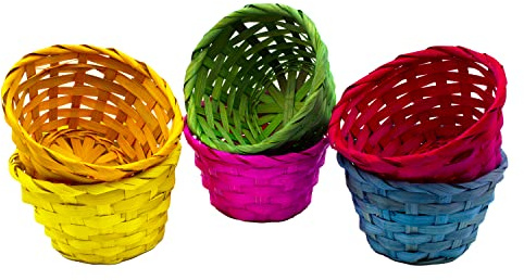 EDUPLAY Bambus Körbchen 6er Set farbig