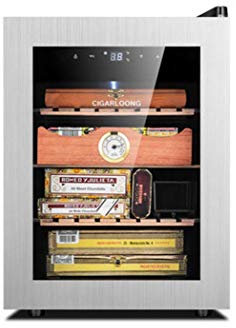 ATAAY Zigarrenaschenbecher Zigarrenkühler Humidor Zedernholz Edelstahl Zigarrenschrank Touch Control Zigarrenschrank Humidor 33L für 300 Zigarren