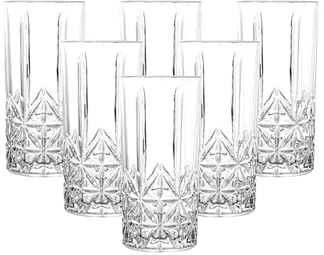 simpa Vintage Style Highball Glasses 350ml Set of 6