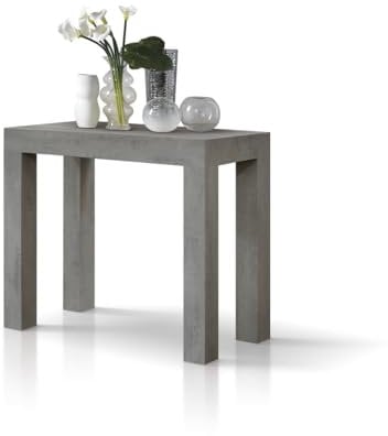 KONTE.DESIGN Consolle allungabile VIAREGGIO effetto grigio cemento 90×45 cm – 90×300 cm