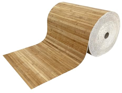 Acomoda Textil – Alfombra Bambú al Corte por Metros para Pasillo, Hogar y Oficina. Alfombra Larga Antideslizante, Lavable y Acolchada de Cocina, Alfombrilla Entrada y Recibidor. (2 Metros, Natural)