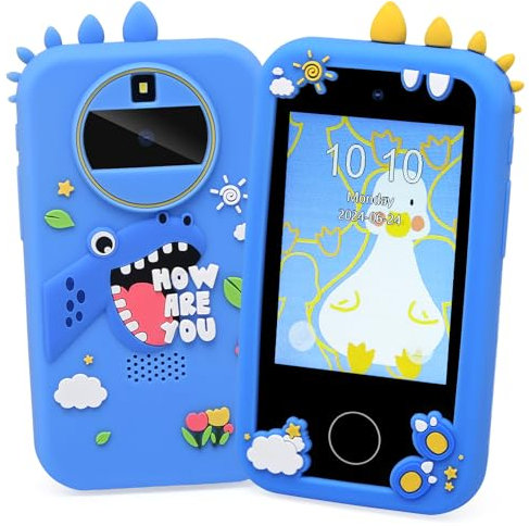 LEADSTAR Kids Smart Phone Toys with Dual Camera - Toddler Phone Toys with Learning Games, Travel Toys with MP3 Music Player for Christmas, Birthday Gifts for 3 4 5 6 7 8 Years Old Boys and Girls